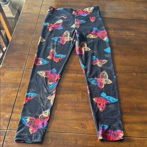 No Boundaries Black and Red Leggings High Waist Performance